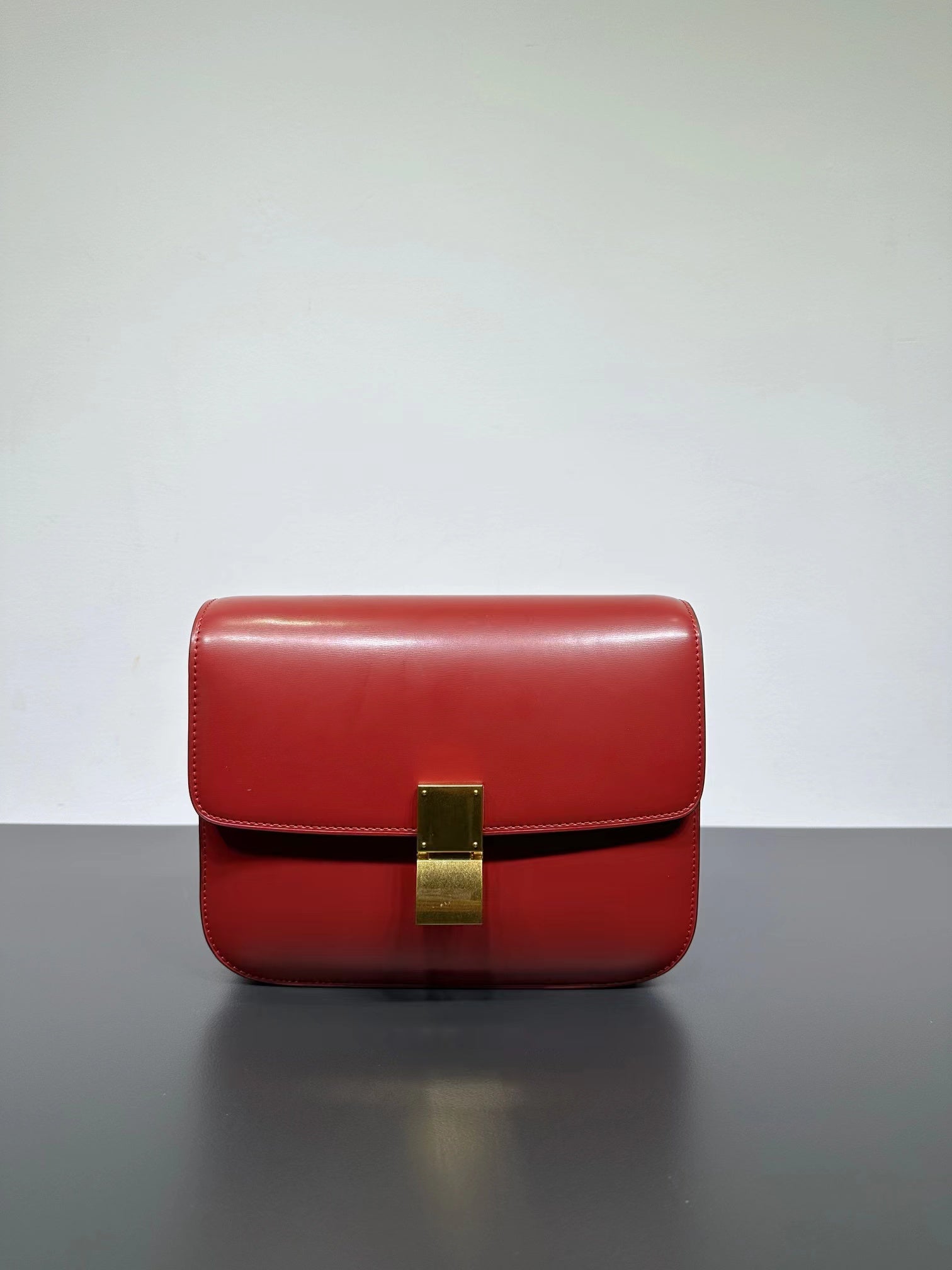 Genuine Leather Minimal Box Crossbody Bag Women Handbag