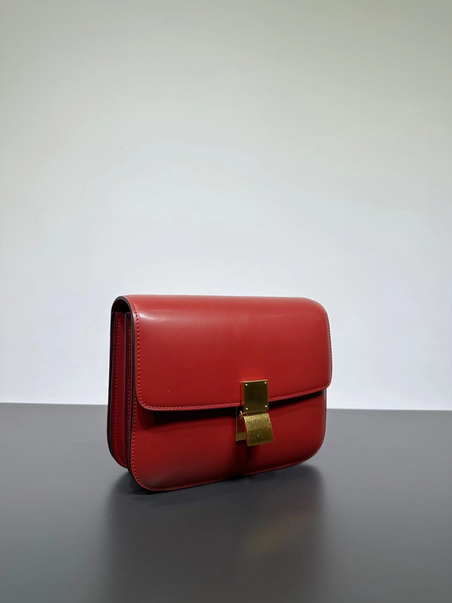 Genuine Leather Minimal Box Crossbody Bag Women Handbag