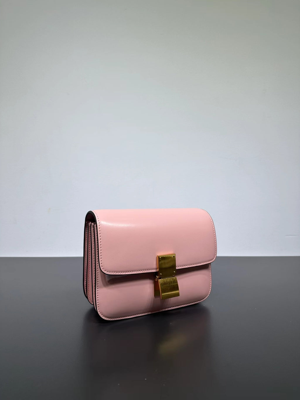 Genuine Leather Minimal Box Crossbody Bag Women Handbag