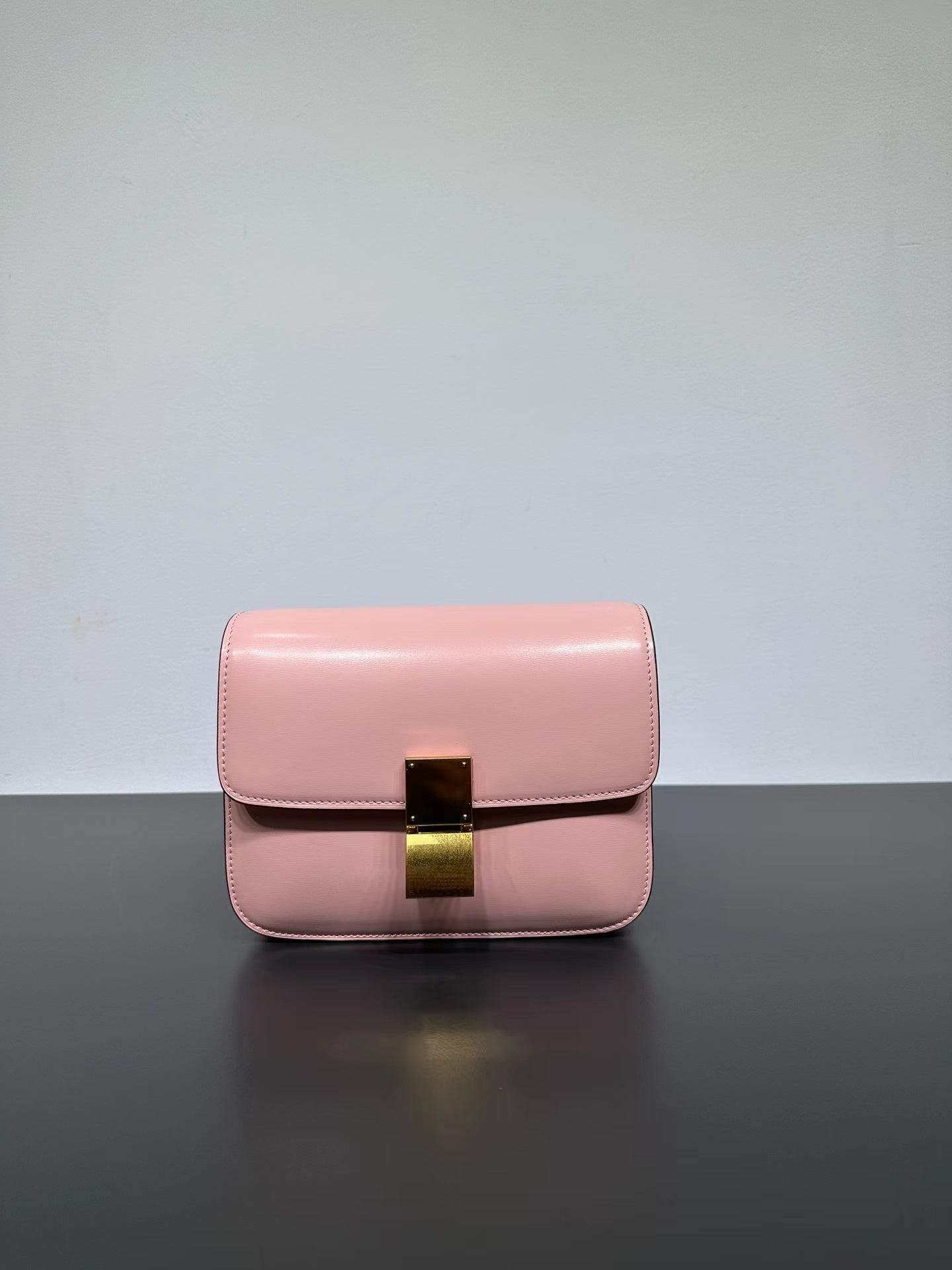 Genuine Leather Minimal Box Crossbody Bag Women Handbag