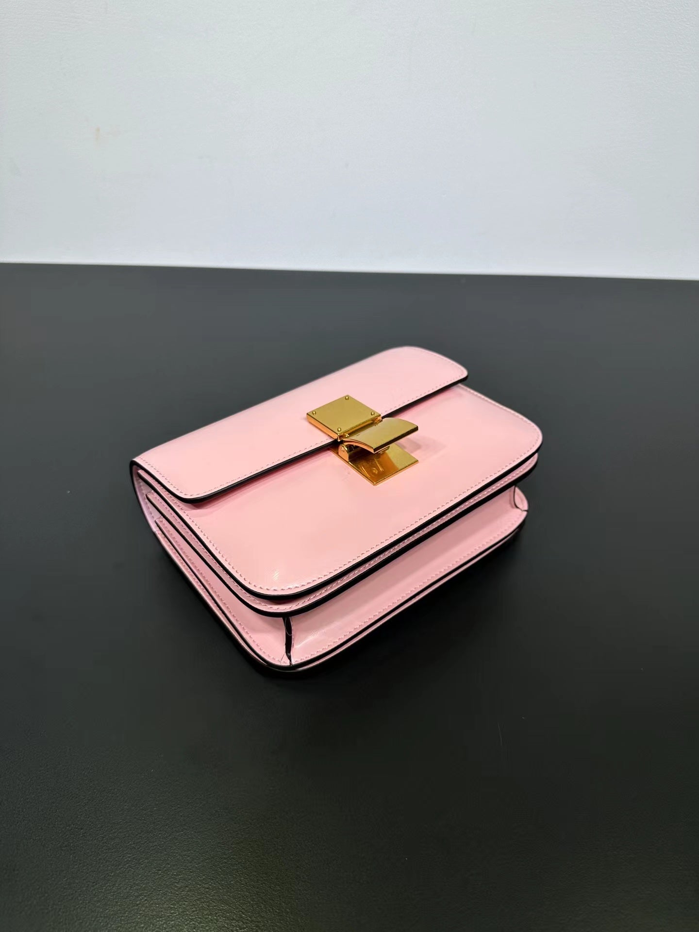 Genuine Leather Minimal Box Crossbody Bag Women Handbag