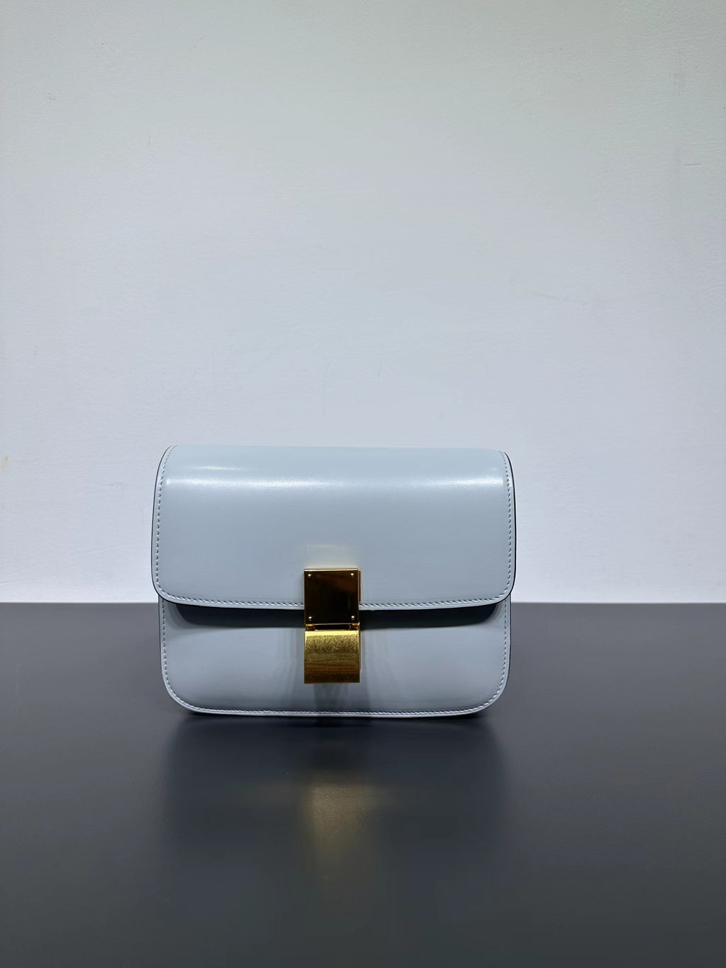 Genuine Leather Minimal Box Crossbody Bag Women Handbag