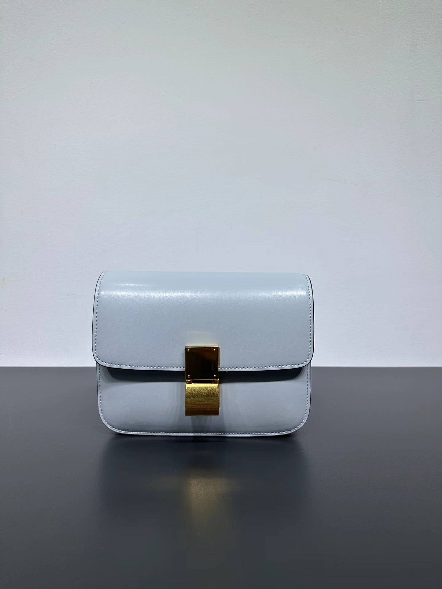 Genuine Leather Minimal Box Crossbody Bag Women Handbag