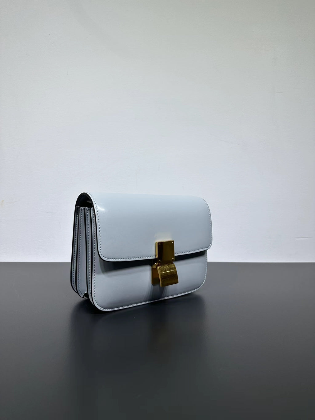 Genuine Leather Minimal Box Crossbody Bag Women Handbag