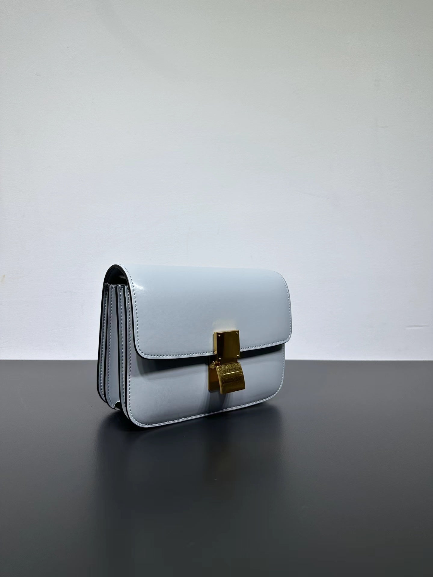 Genuine Leather Minimal Box Crossbody Bag Women Handbag