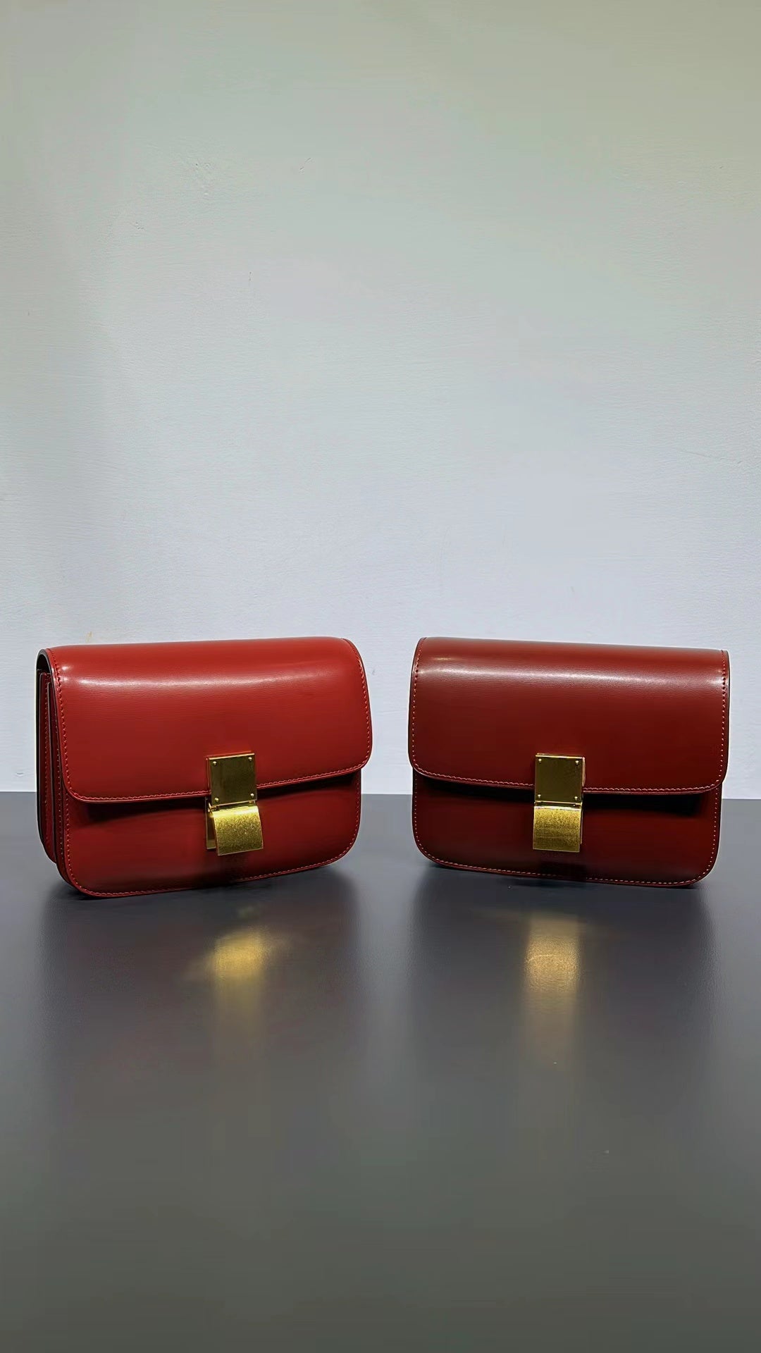 Genuine Leather Minimal Box Crossbody Bag Women Handbag