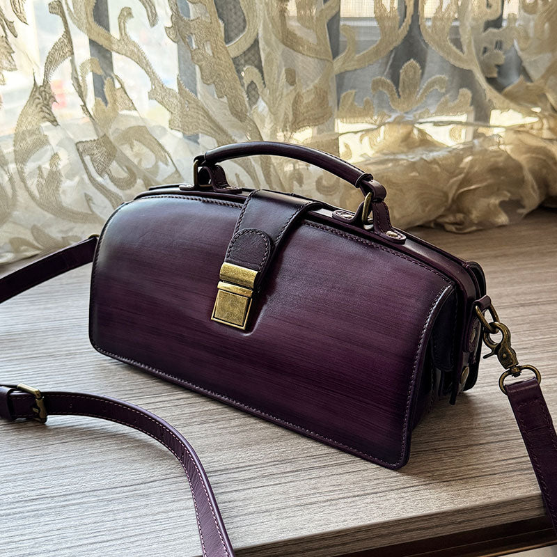 Retro Women Leather Doctor Bag Handbag