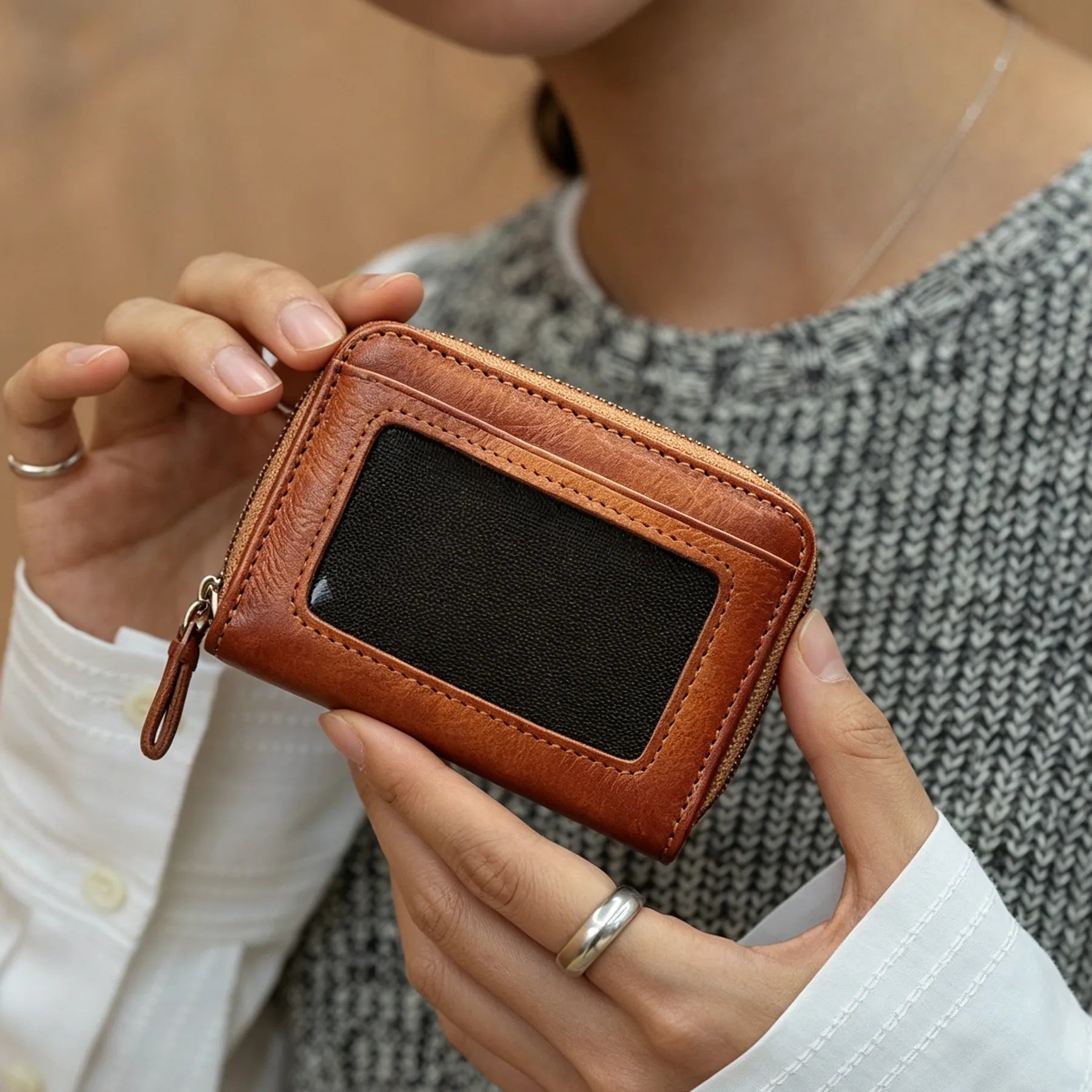 Multi-card Zipper Small Leather Wallet