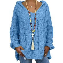 Load image into Gallery viewer, Baggy Casual Knitwear Tops Hooded Jumper Long Sleeve V Neck Loose Sweater
