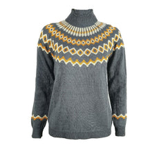 Load image into Gallery viewer, Turtleneck Pullover Jacquard Sweater Women&#39;s Knitted Top
