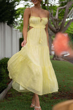 Load image into Gallery viewer, Sexy Spaghetti Straps Cut Out Tiered Midi Dress
