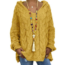 Load image into Gallery viewer, Baggy Casual Knitwear Tops Hooded Jumper Long Sleeve V Neck Loose Sweater
