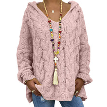 Load image into Gallery viewer, Baggy Casual Knitwear Tops Hooded Jumper Long Sleeve V Neck Loose Sweater
