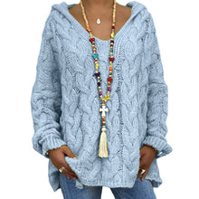 Load image into Gallery viewer, Baggy Casual Knitwear Tops Hooded Jumper Long Sleeve V Neck Loose Sweater
