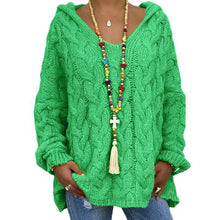 Load image into Gallery viewer, Baggy Casual Knitwear Tops Hooded Jumper Long Sleeve V Neck Loose Sweater
