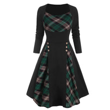 Load image into Gallery viewer, Vintage Gingham Pendulum Long Sleeve Dress
