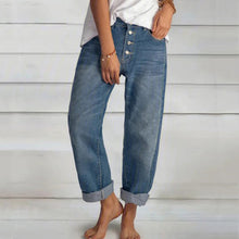 Load image into Gallery viewer, Casual Boyfriend Style Button Down Straight Leg Jeans
