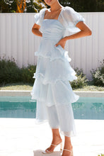 Load image into Gallery viewer, Classic Flounce Square Neck Tiered Midi Dress

