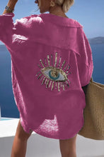 Load image into Gallery viewer, Evil Eye Casual Sequin Beaded Shirt
