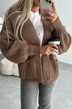 Load image into Gallery viewer, Simple Pockets Long Sleeved Cardigan
