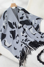 Load image into Gallery viewer, Leopard Print Tassel Hem Loose Knitted Shawl
