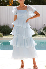 Load image into Gallery viewer, Classic Flounce Square Neck Tiered Midi Dress

