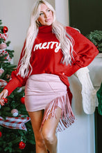 Load image into Gallery viewer, Merry Christmas Turtleneck Long Sleeve Sweater
