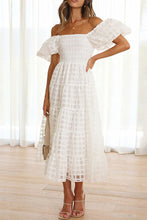 Load image into Gallery viewer, Sweet Elegant Mesh Off the Shoulder Midi Dress

