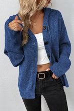 Load image into Gallery viewer, Plain Long Sleeves Drawstring Hoodied Knitted Cardigan
