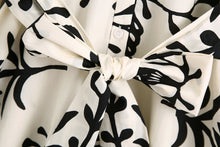 Load image into Gallery viewer, White Print Long Sleeve Button Down Midi Dress
