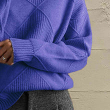 Load image into Gallery viewer, Geometric Turtleneck Long Sleeve Sweater
