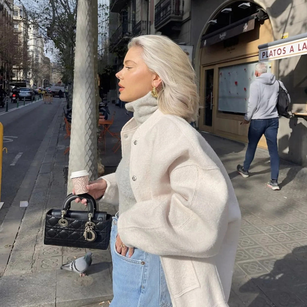 Oversize Stand Up Bomber Jacket