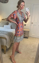 Load image into Gallery viewer, Pink Floral Print Mini Dress Sundress
