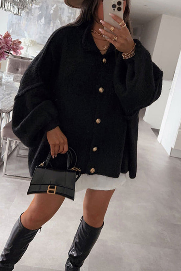 Casual Retro Cardigan Bat Sleeve Sweater Cardigan