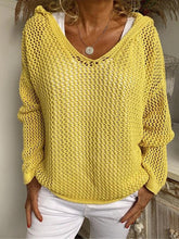 Load image into Gallery viewer, Loose Hooded Long Sleeve Sweater
