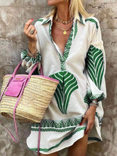 Load image into Gallery viewer, Long Sleeves Ocean Drive Printed Tunic Mini Dress
