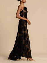 Load image into Gallery viewer, Unique One Shoulder Rose Floral Maxi Party Dress
