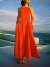 Load image into Gallery viewer, Refined Pockets Spaghetti Straps Tied Waist Maxi Dress
