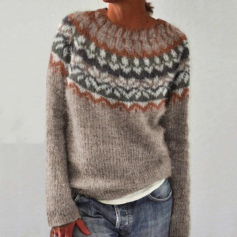 Crew Neck Pullover Winter Top  Sweater