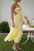 Load image into Gallery viewer, Sexy Spaghetti Straps Cut Out Tiered Midi Dress
