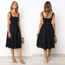 Load image into Gallery viewer, Simple Straps A-line Midi Dress
