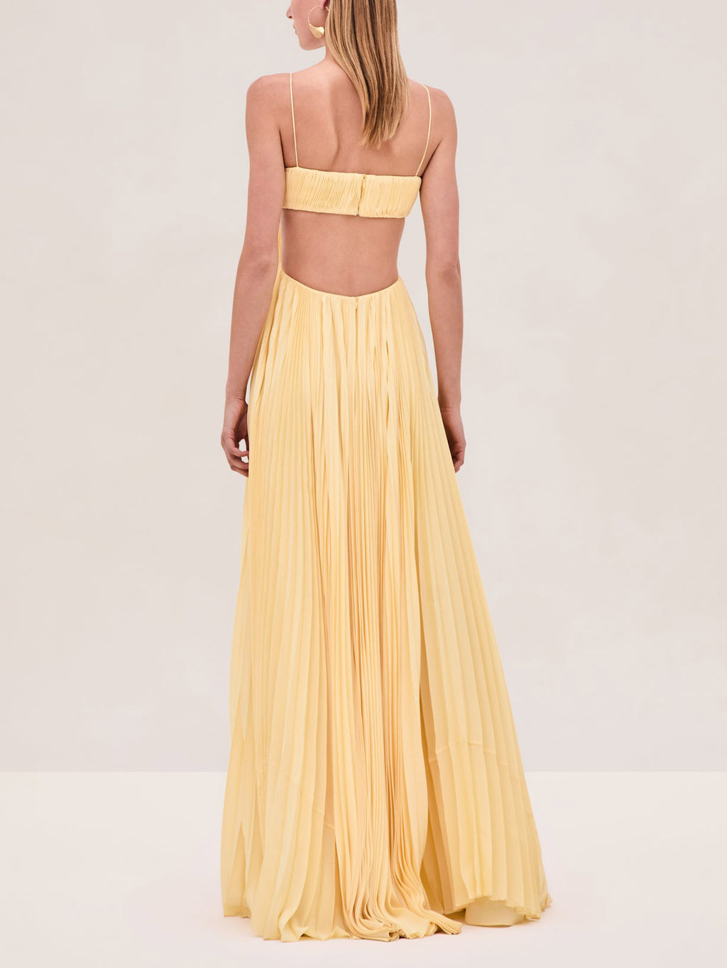 Chic Pleated Cutout Back Party Maxi Dress