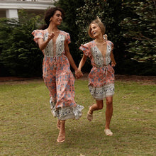 Load image into Gallery viewer, Blue Floral Print Mini Dress Sundress
