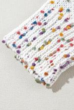 Load image into Gallery viewer, Dotted Multicolor Cream Knit Long Sleeve Cardigan
