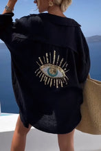 Load image into Gallery viewer, Evil Eye Casual Sequin Beaded Shirt
