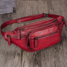 Load image into Gallery viewer, Leather Hip Belt Bag Waist Fanny Pack Bag
