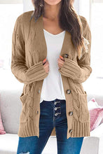 Load image into Gallery viewer, Casual Knitted Solid Color Button Down Chunky Outwear Cardigan
