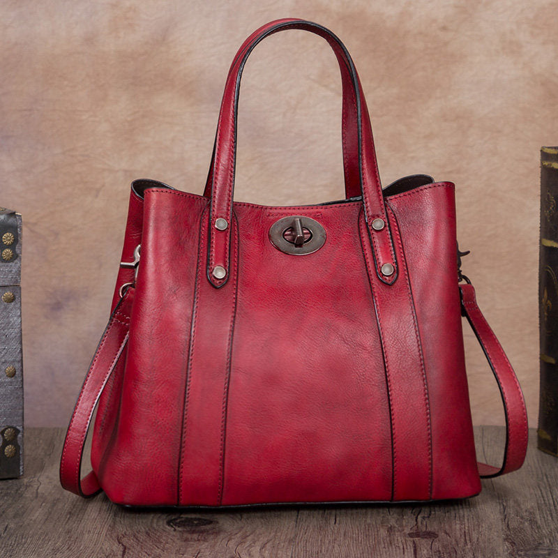 Vintage Handmade Shoulder Purse Leather Handbag