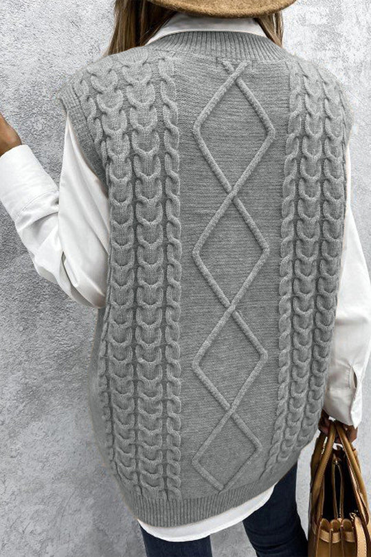 Fall Oversized Vest Knit Sweater Tank Pullover