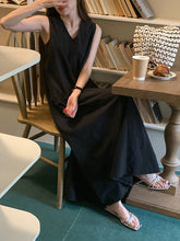Load image into Gallery viewer, Simple Loose Sleeveless V-Neck Midi Dresses
